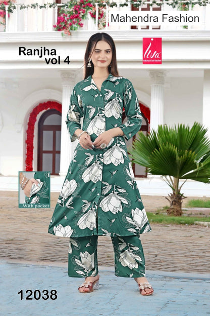 Ranjha Vol 4 Mahendra Fashion Liva Rayon Co Ord Set Exporter Gujarat