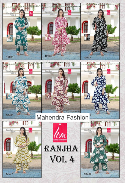 Ranjha Vol 4 Mahendra Fashion Liva Rayon Co Ord Set Exporter Gujarat