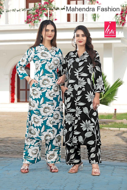 Ranjha Vol 4 Mahendra Fashion Liva Rayon Co Ord Set Exporter Gujarat
