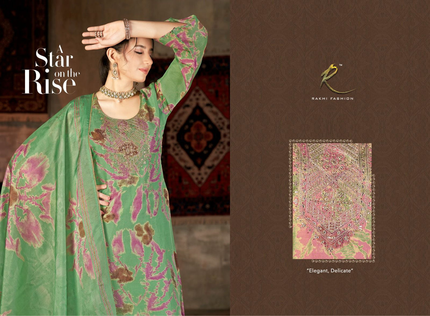 Ranjhan Vol 1 Rakhi Fashion Pure Bemberg Pant Style Suits Supplier Gujarat