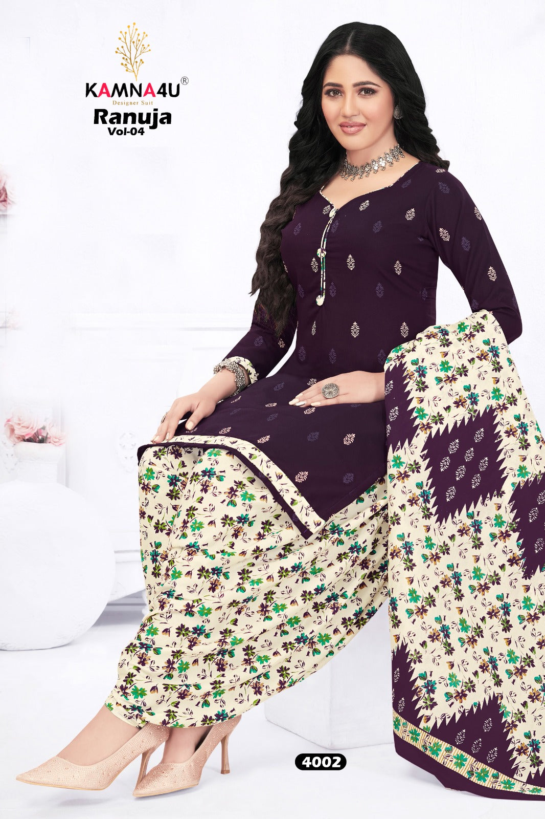 Ranuja Vol 4 With Lining Kamna4U Readymade Cotton Patiyala Suits Exporter