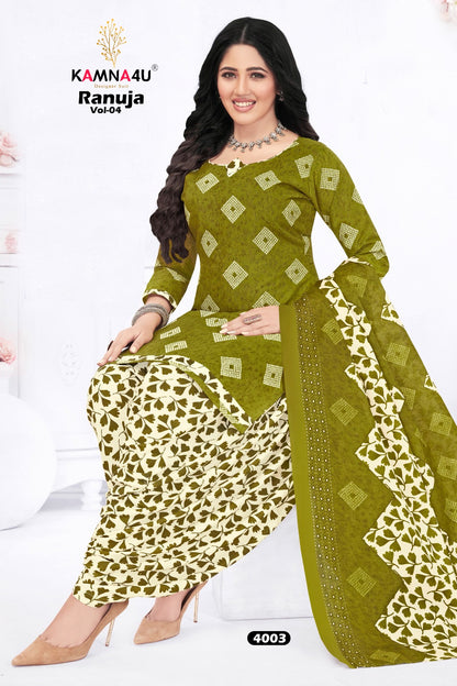 Ranuja Vol 4 With Lining Kamna4U Readymade Cotton Patiyala Suits Exporter