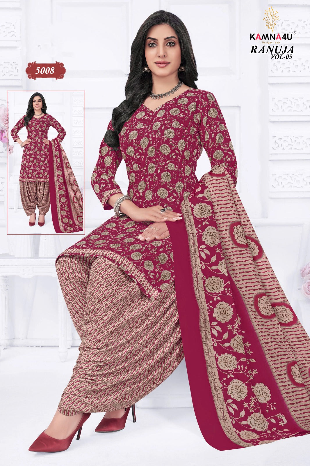 Ranuja Vol 5 Plus Size Kamna4U Readymade Cotton Patiyala Suits Wholesale Price