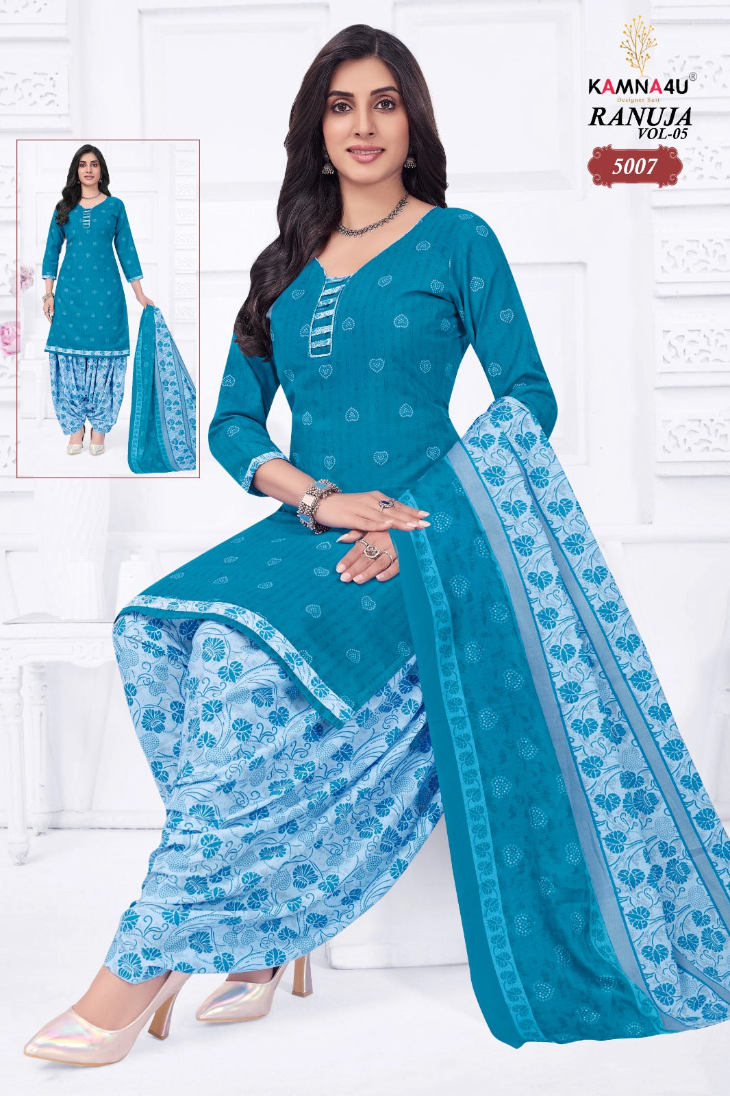 Ranuja Vol 5 Plus Size Kamna4U Readymade Cotton Patiyala Suits Wholesale Price