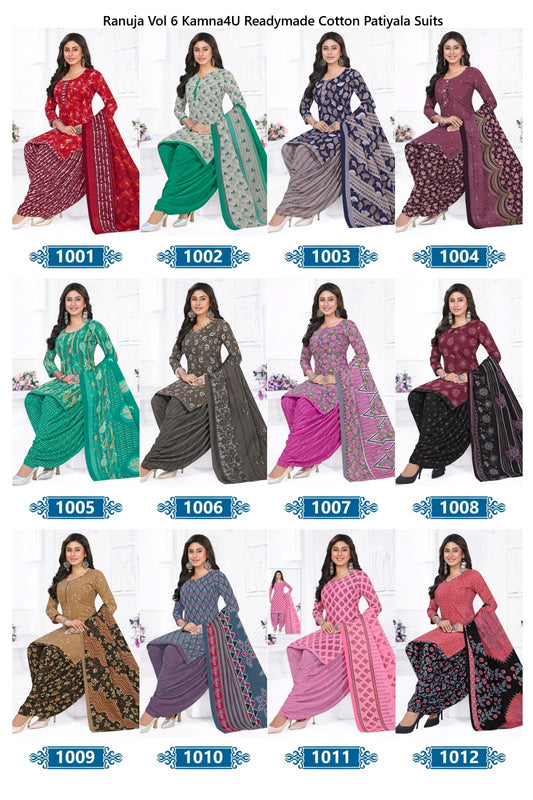 Ranuja Vol 6 Kamna4U Readymade Cotton Patiyala Suits Wholesaler India