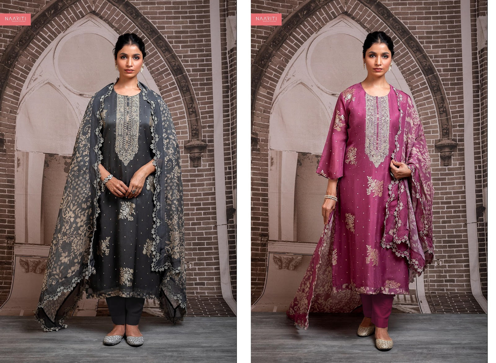 Ranya Naariti Silk Jacquard Pant Style Suits Wholesale