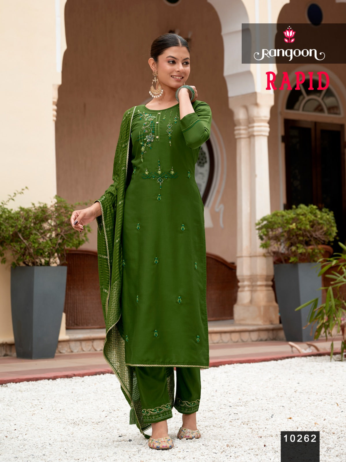 Rapid Rangoon Viscose Readymade Pant Style Suits Wholesaler Ahmedabad