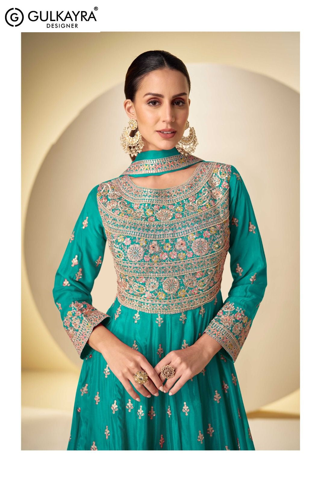 Rasbari Gulkayra Designer Chinon Readymade Anarkali Suits Wholesaler Ahmedabad