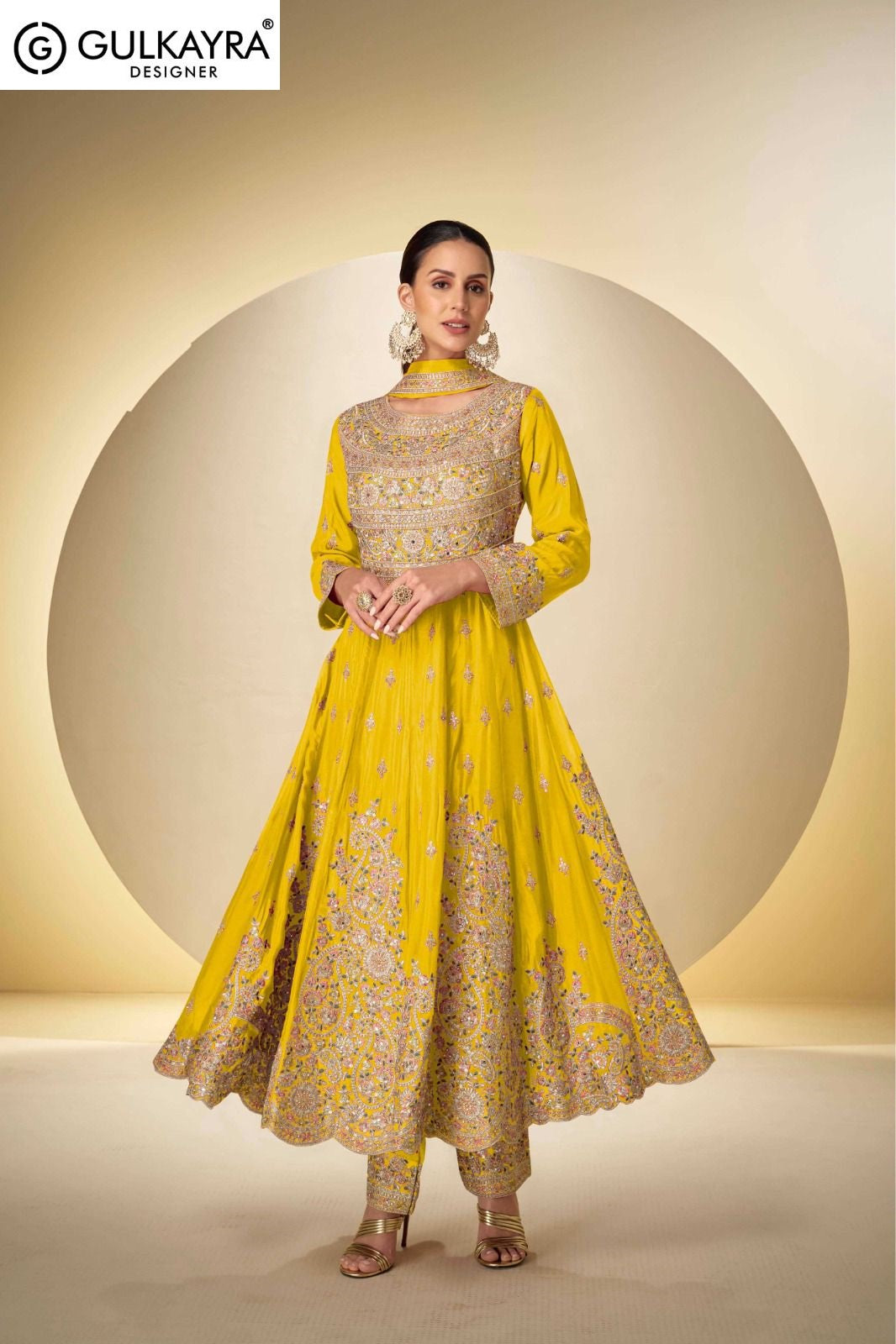 Rasbari Gulkayra Designer Chinon Readymade Anarkali Suits Wholesaler Ahmedabad