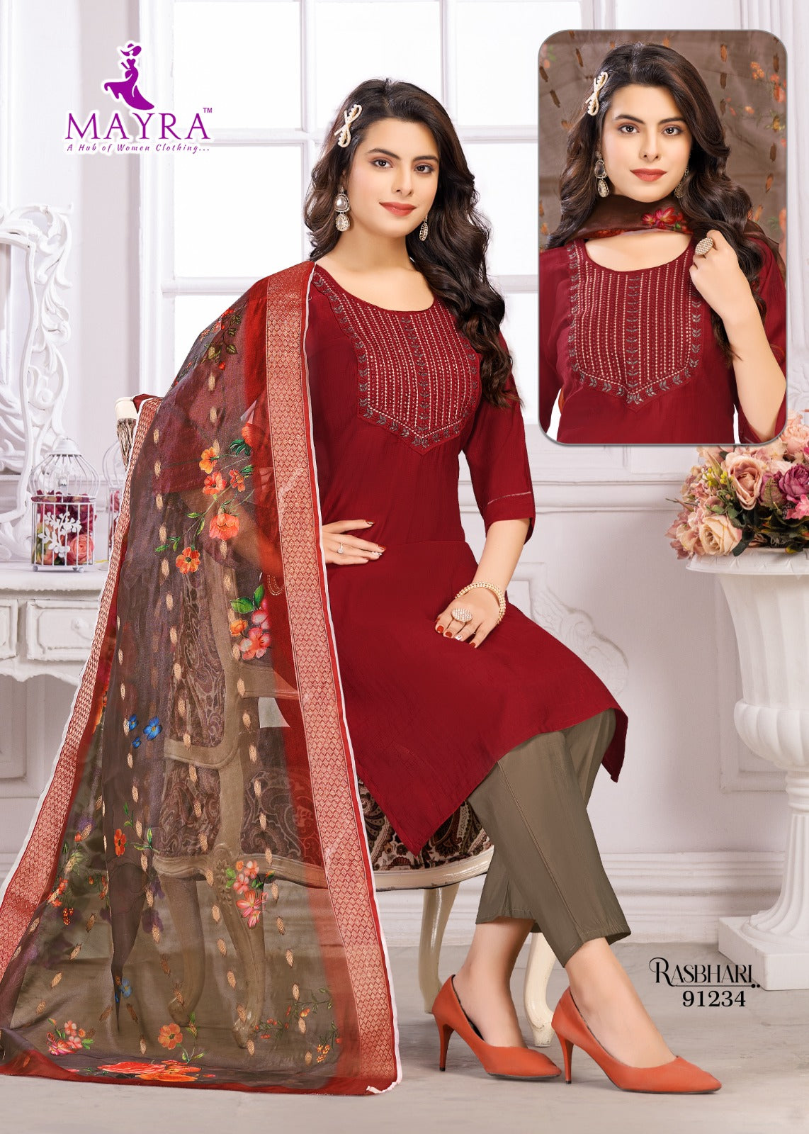 Rasbhari Mayra Vetican Readymade Pant Style Suits Manufacturer Gujarat