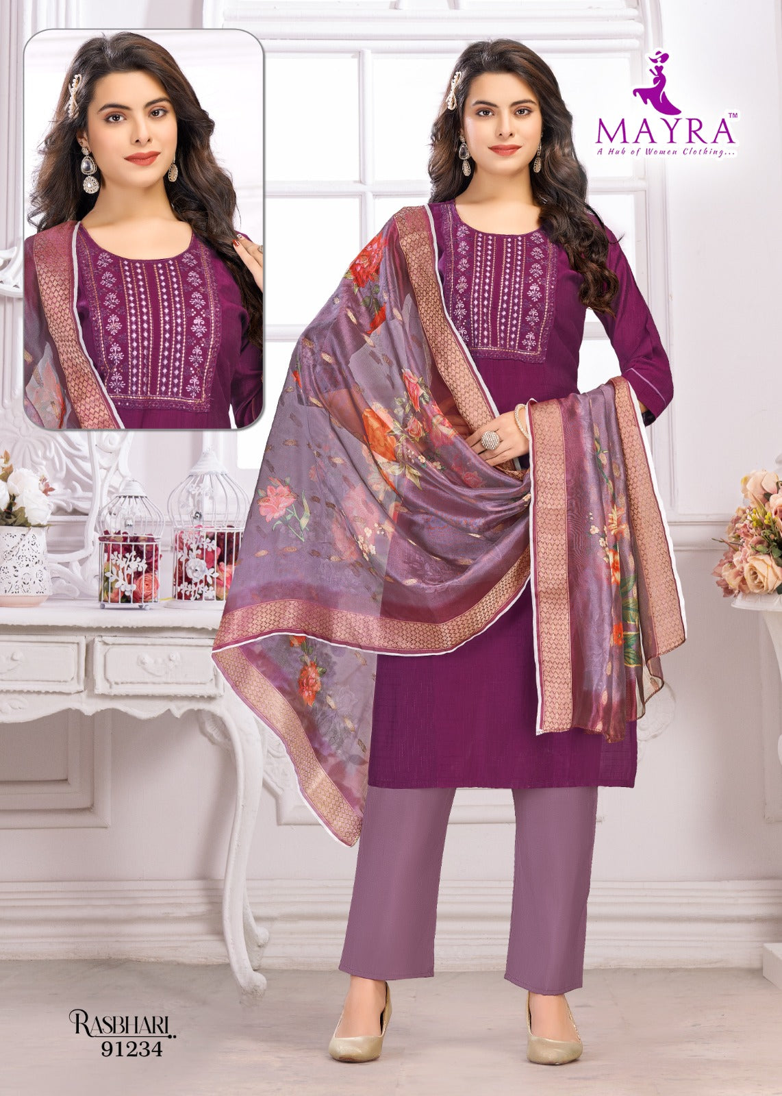 Rasbhari Mayra Vetican Readymade Pant Style Suits Manufacturer Gujarat