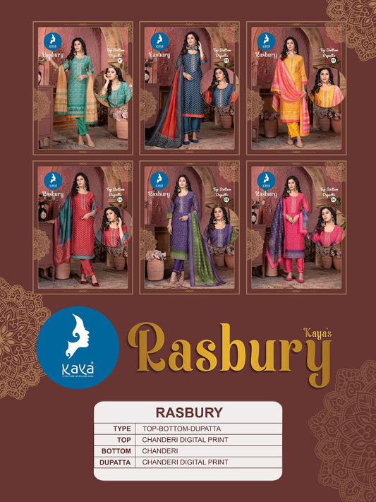 Rasbury Kaya Chanderi Readymade Pant Style Suits Wholesaler Ahmedabad