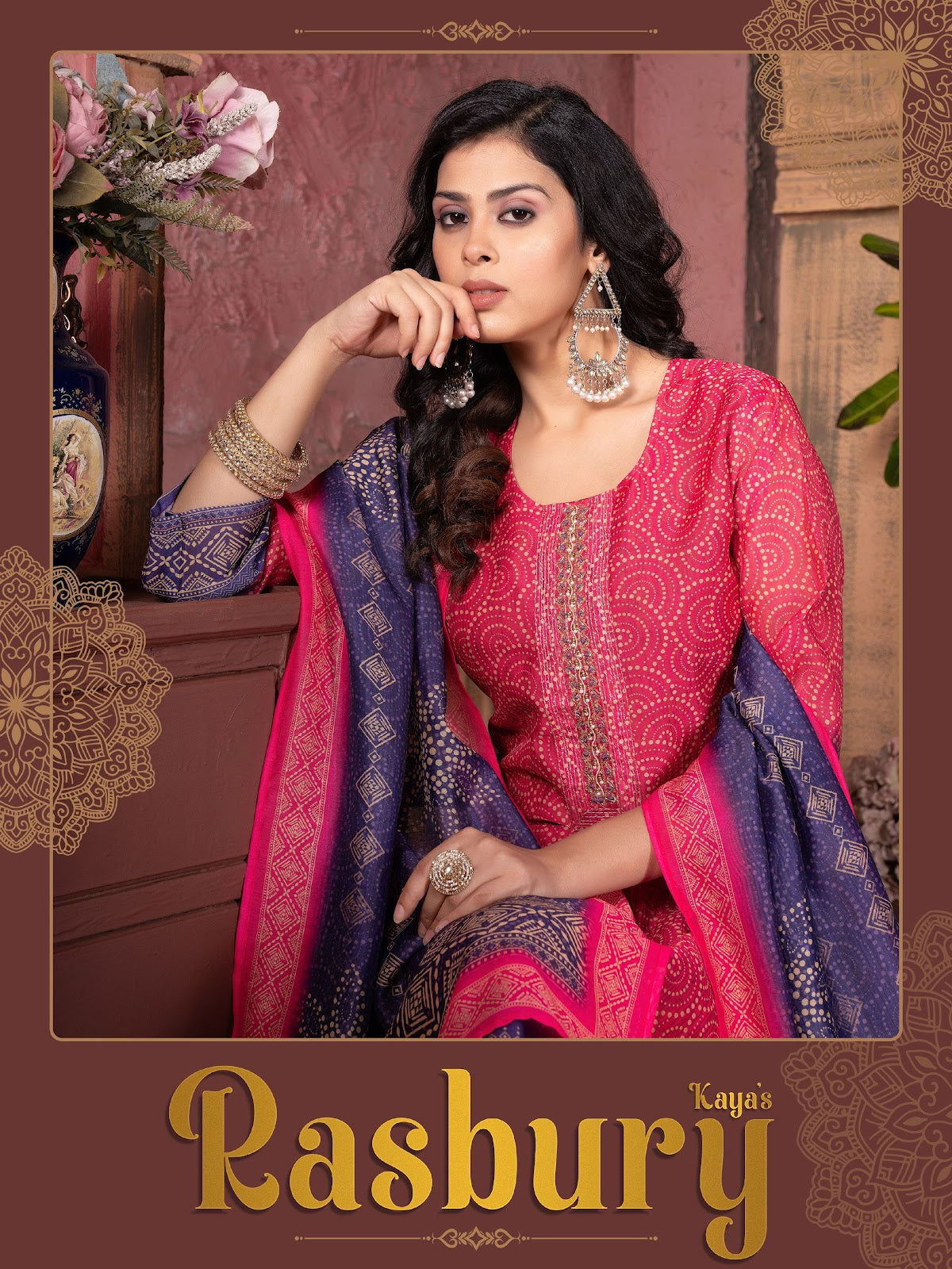 Rasbury Kaya Chanderi Readymade Pant Style Suits Wholesaler Ahmedabad