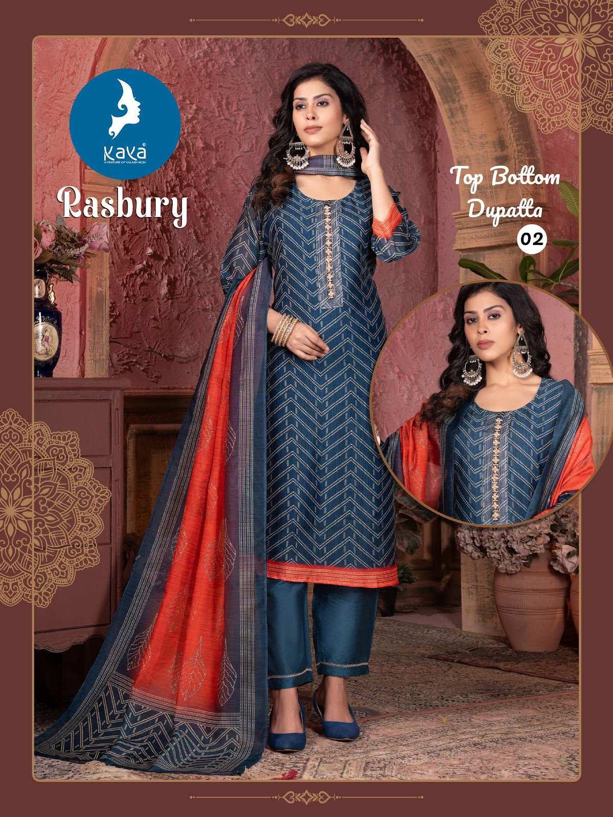 Rasbury Kaya Chanderi Readymade Pant Style Suits Wholesaler Ahmedabad