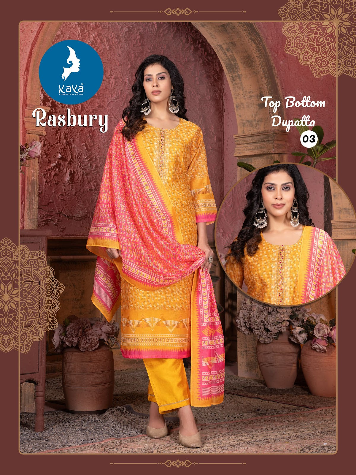 Rasbury Kaya Chanderi Readymade Pant Style Suits Wholesaler Ahmedabad