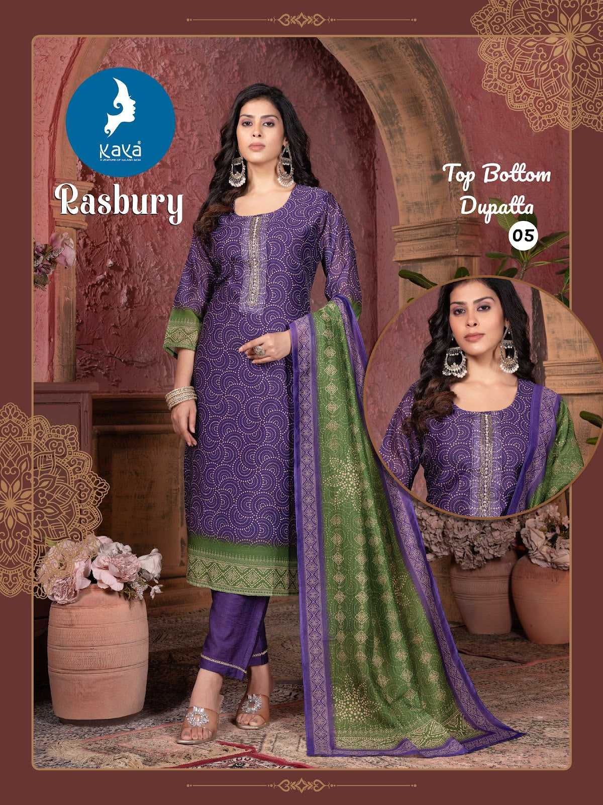 Rasbury Kaya Chanderi Readymade Pant Style Suits Wholesaler Ahmedabad