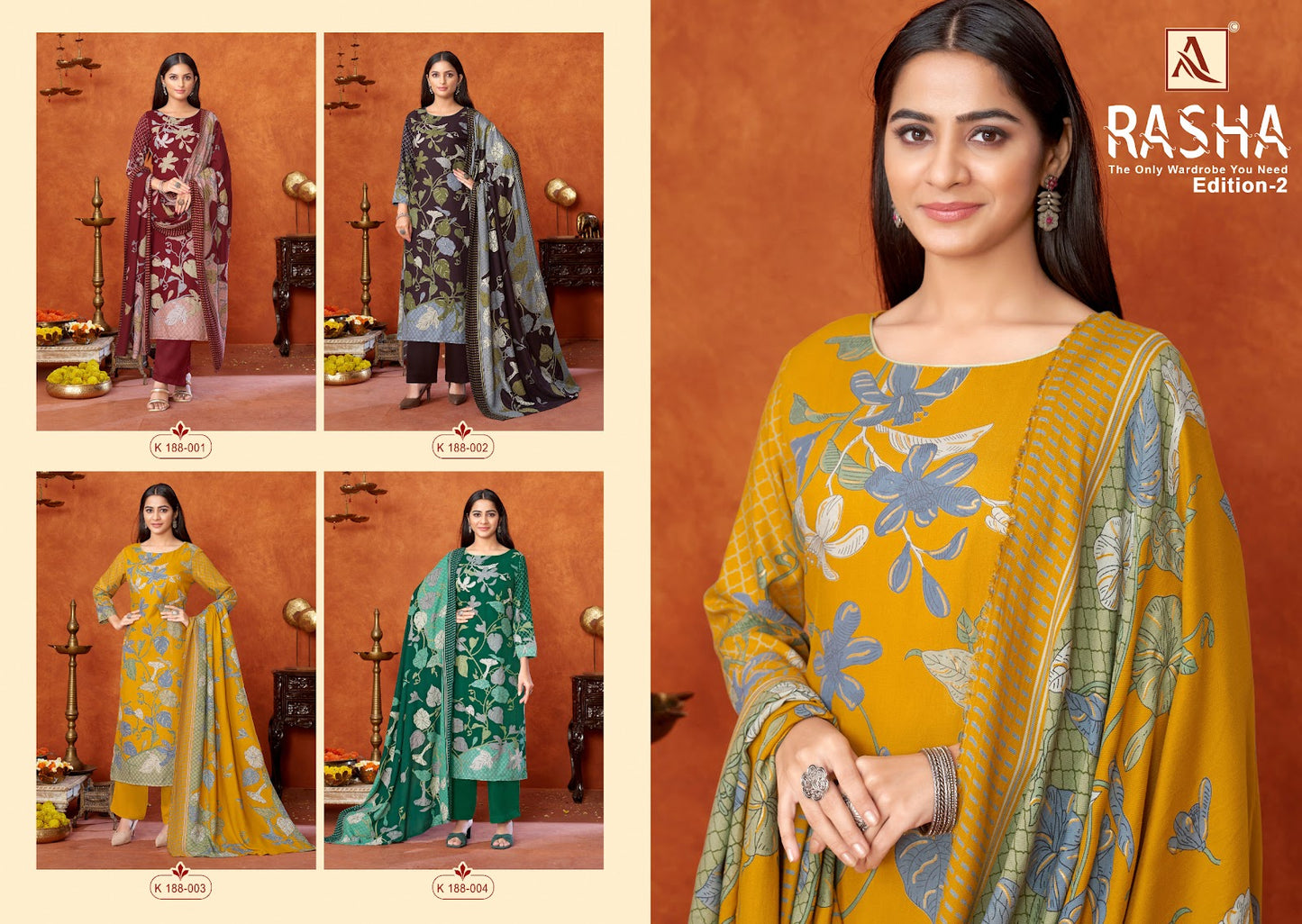Rasha Edition 2 Alok Viscose Pashmina Suits Supplier Ahmedabad