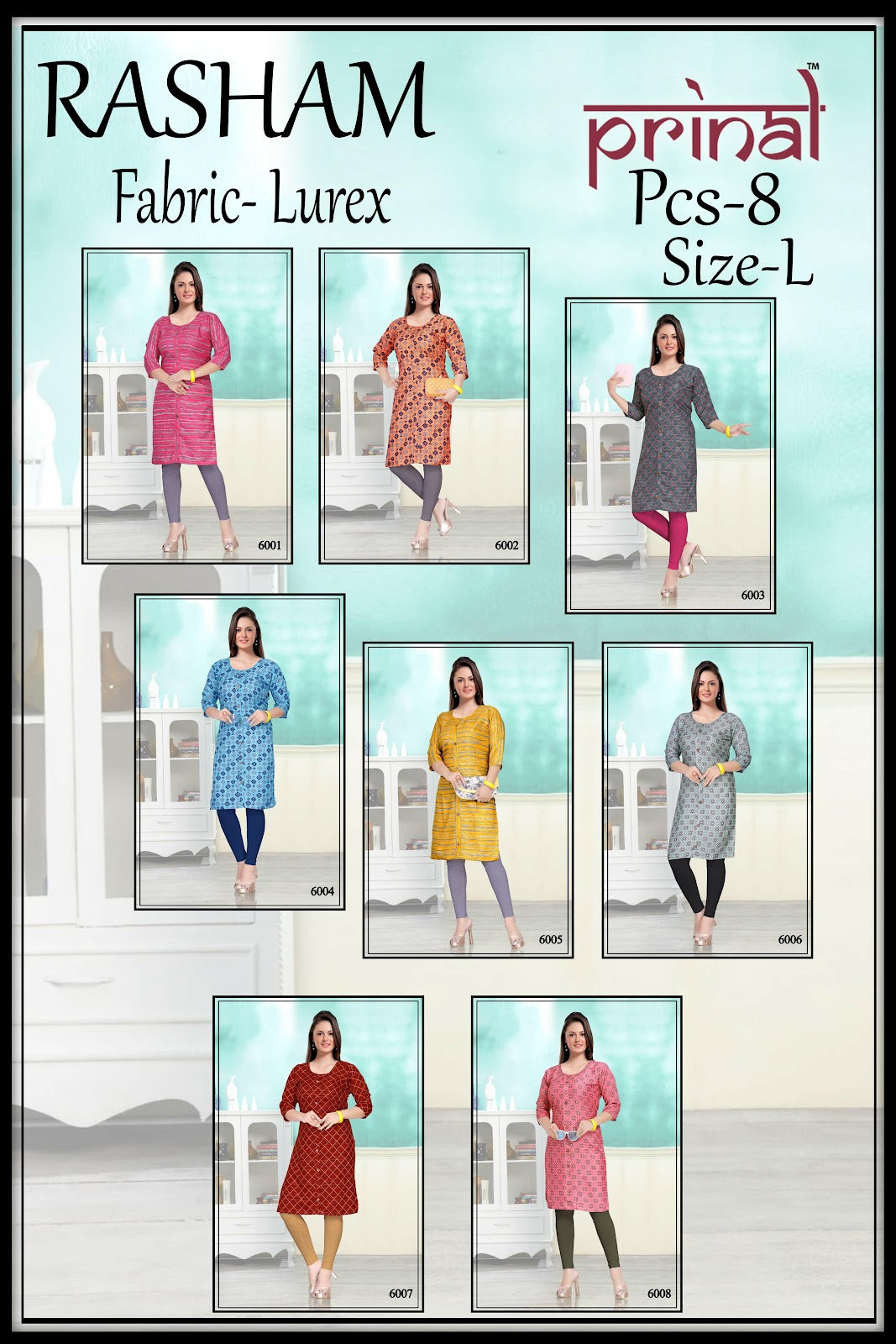 Rasham Prinal Lurex Knee Length Kurtis Exporter Gujarat