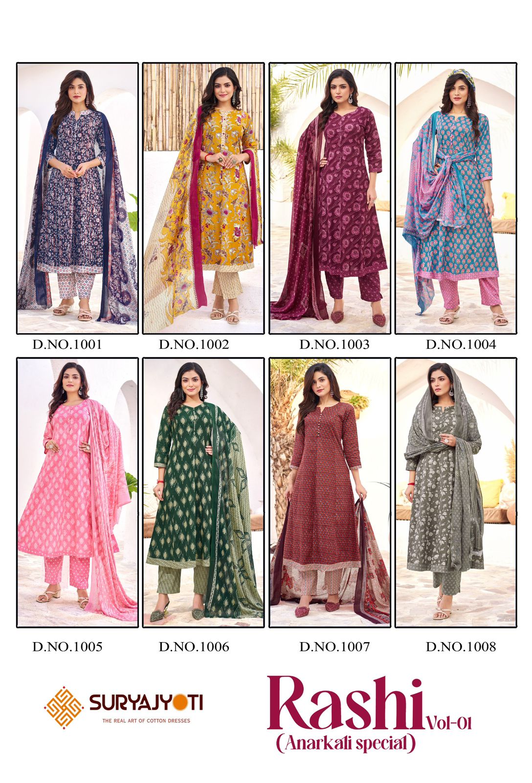 Rashi Vol 1 Suryajyoti Cotton Readymade Anarkali Suits Wholesale Price