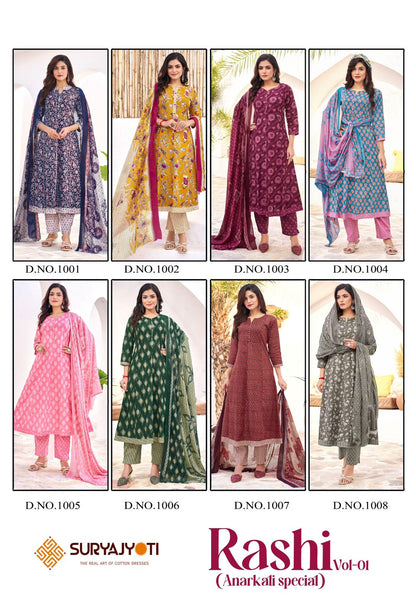 Rashi Vol 1 Suryajyoti Cotton Readymade Anarkali Suits Wholesale Price