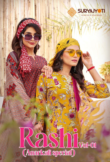 Rashi Vol 1 Suryajyoti Cotton Readymade Anarkali Suits Wholesale Price