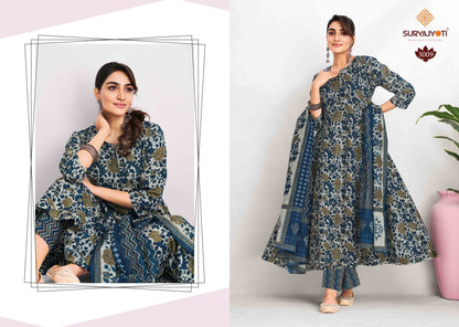 Rashi Vol 3 Suryajyoti Cotton Readymade Anarkali Suits Wholesale