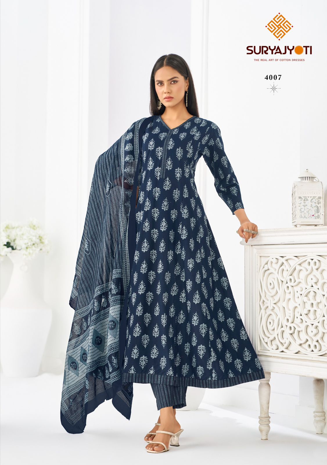 Rashi Vol 4 Suryajyoti Cotton Readymade Anarkali Suits Wholesaler Gujarat