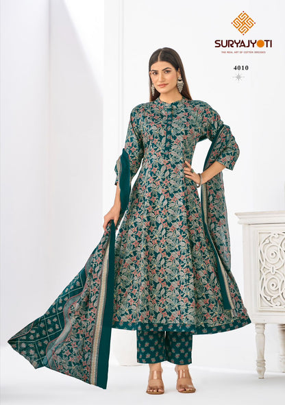 Rashi Vol 4 Suryajyoti Cotton Readymade Anarkali Suits Wholesaler Gujarat