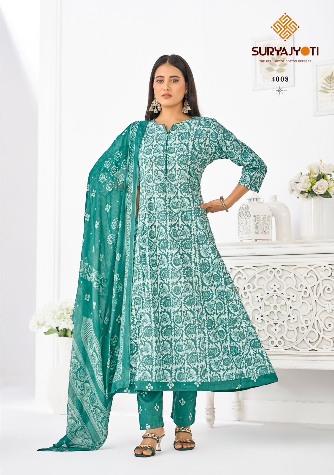 Rashi Vol 4 Suryajyoti Cotton Readymade Anarkali Suits Wholesaler Gujarat