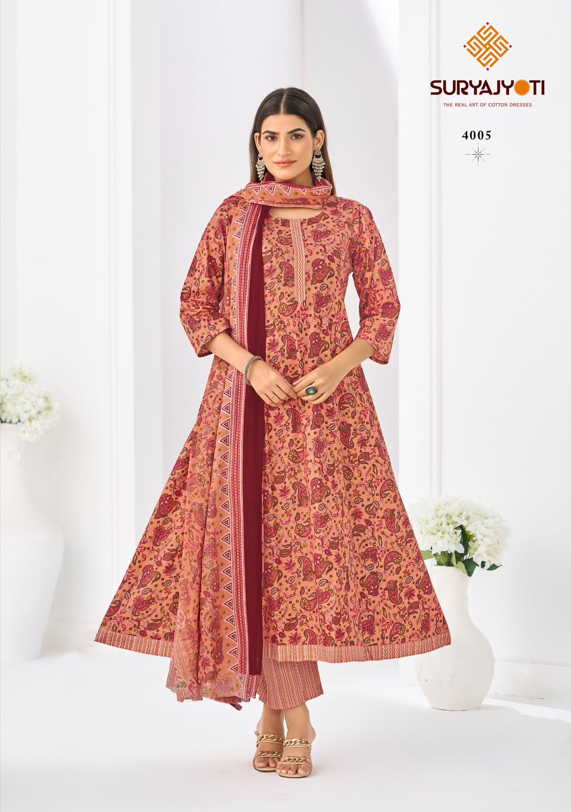 Rashi Vol 4 Suryajyoti Cotton Readymade Anarkali Suits Wholesaler Gujarat