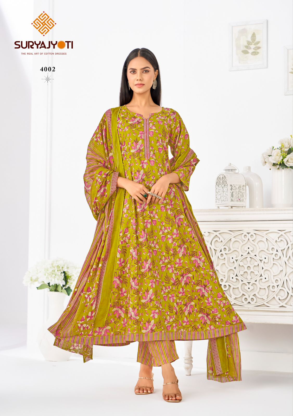 Rashi Vol 4 Suryajyoti Cotton Readymade Anarkali Suits Wholesaler Gujarat