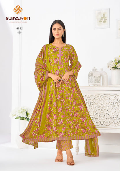 Rashi Vol 4 Suryajyoti Cotton Readymade Anarkali Suits Wholesaler Gujarat
