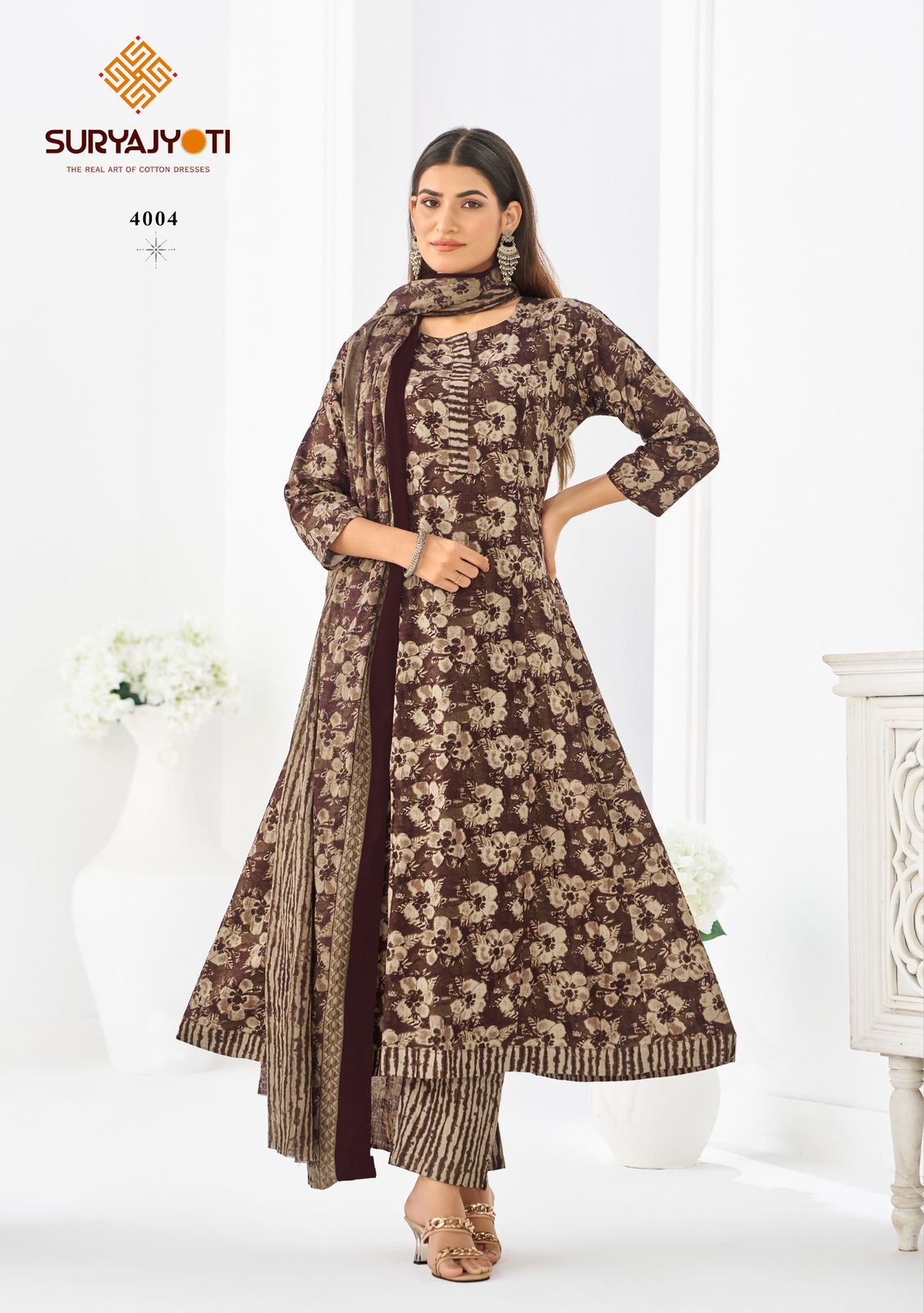 Rashi Vol 4 Suryajyoti Cotton Readymade Anarkali Suits Wholesaler Gujarat