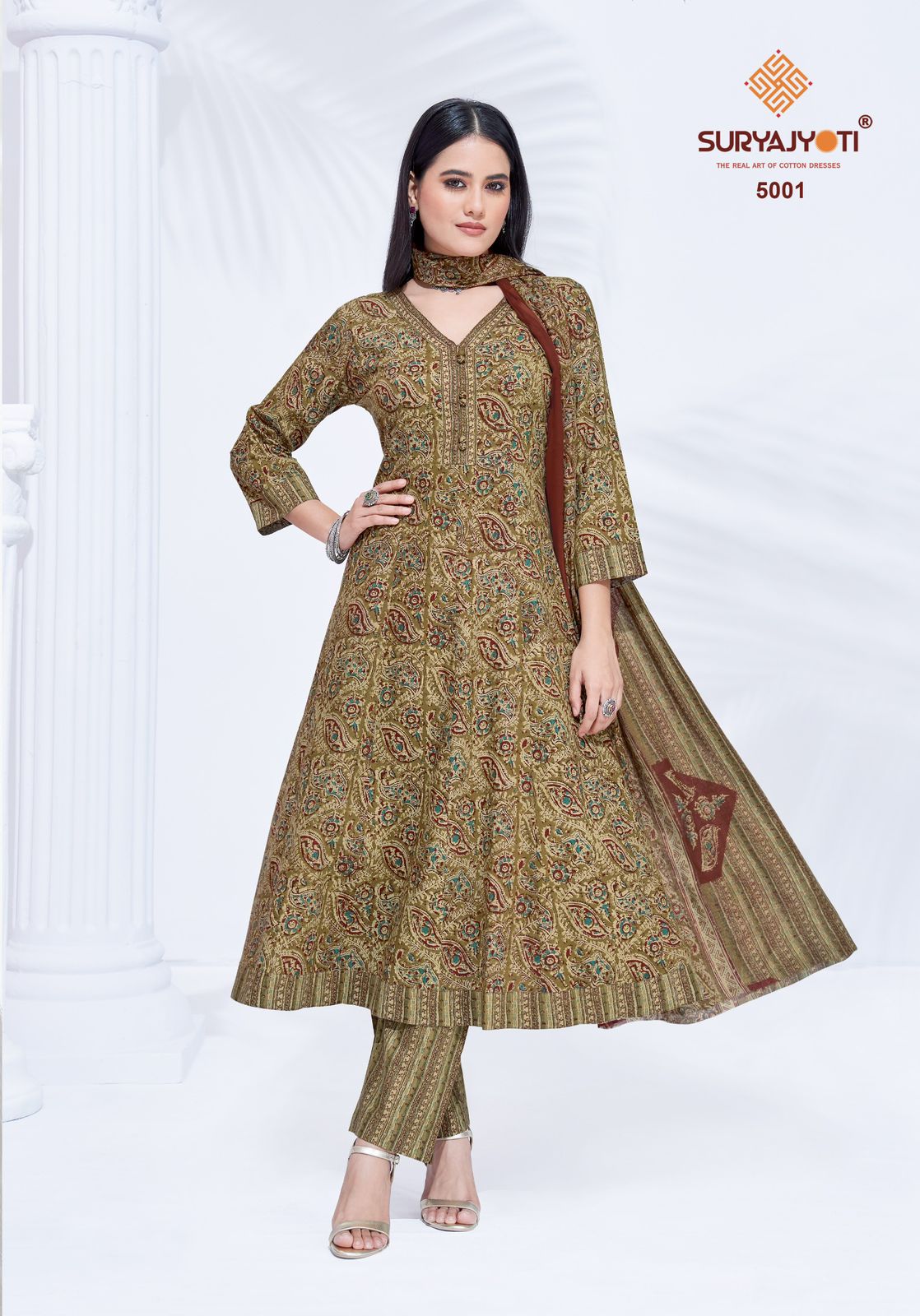 Rashi Vol 5 Suryajyoti Cotton Readymade Anarkali Suits Supplier India