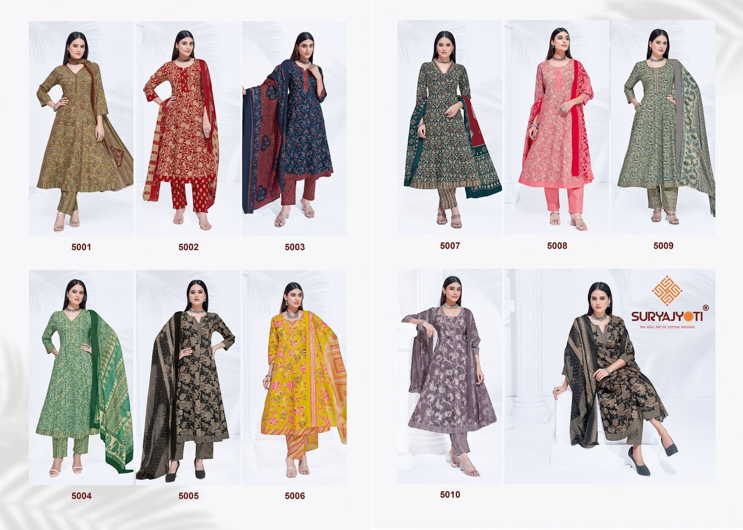 Rashi Vol 5 Suryajyoti Cotton Readymade Anarkali Suits Supplier India