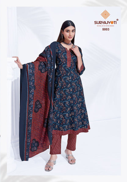 Rashi Vol 5 Suryajyoti Cotton Readymade Anarkali Suits Supplier India