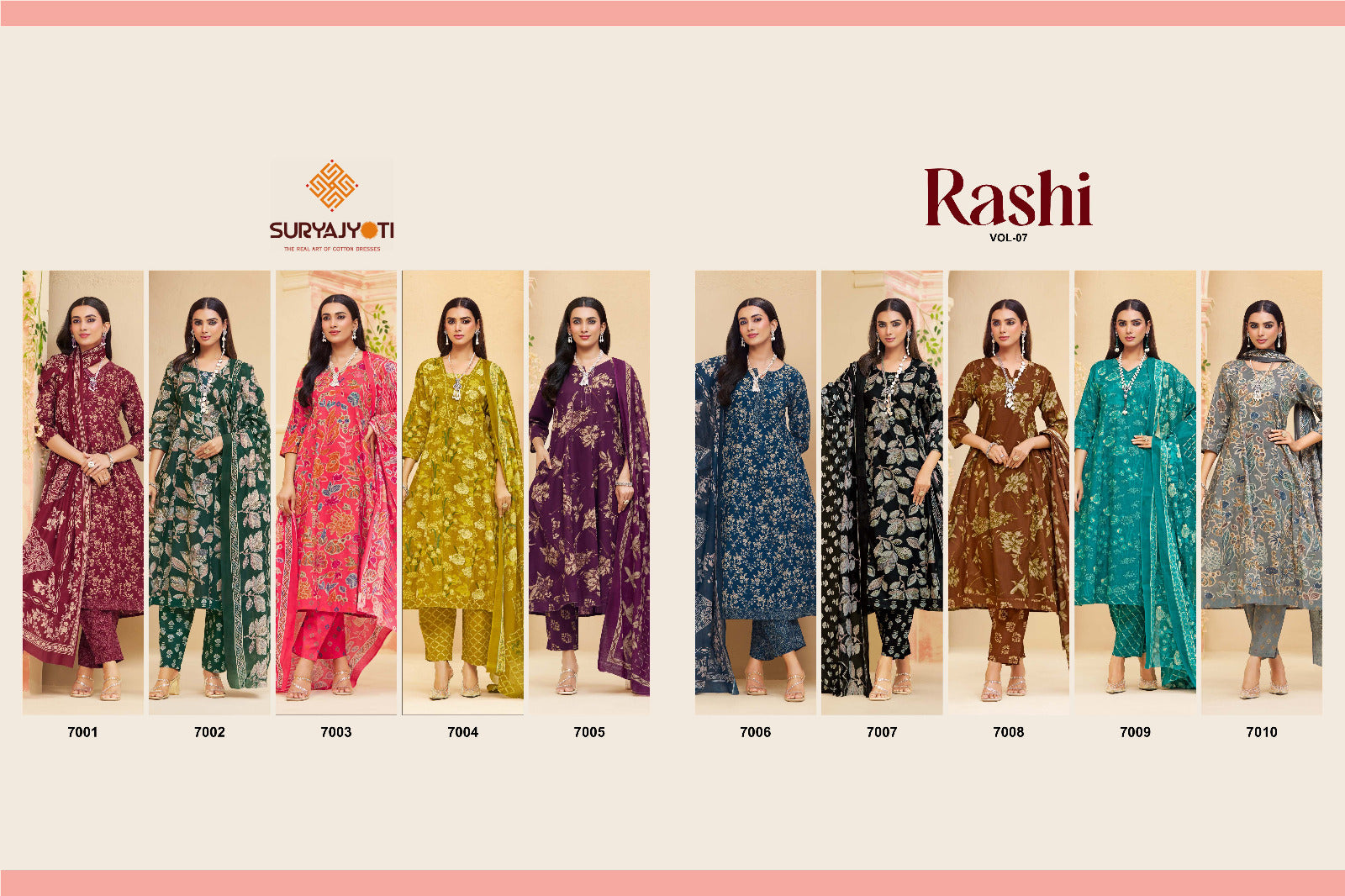 Rashi Vol 7 Suryajyoti Cotton Readymade Anarkali Suits Manufacturer