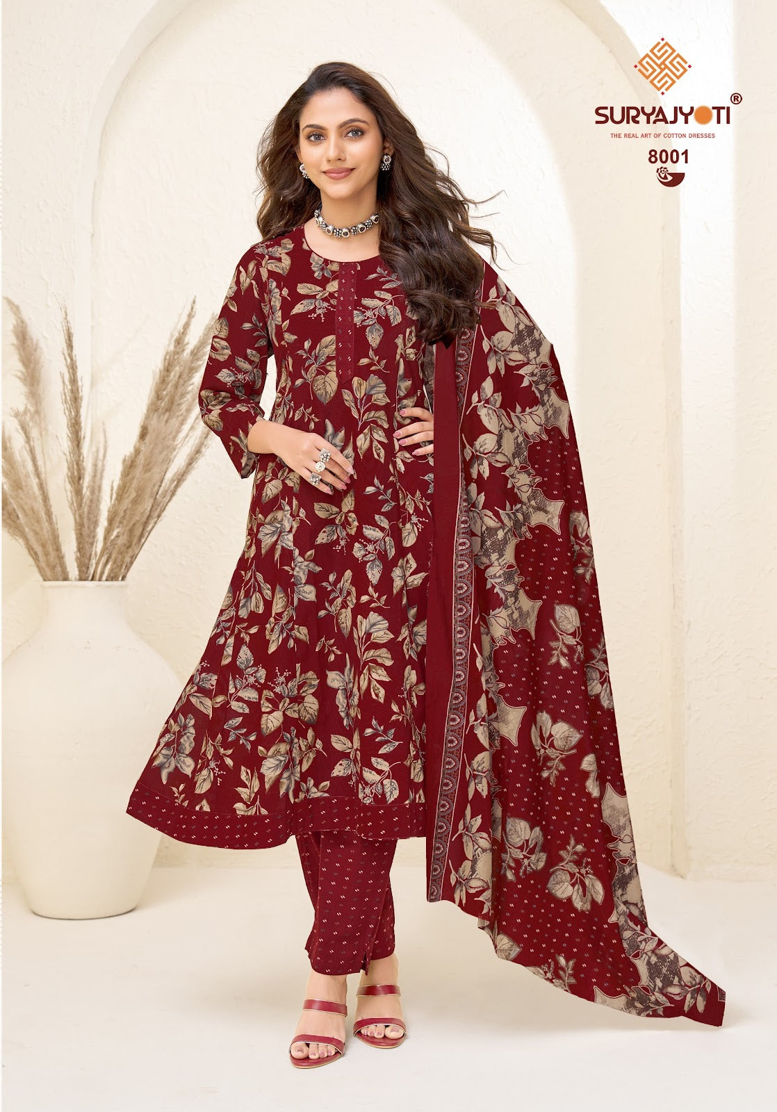 Rashi Vol 8 Suryajyoti Cotton Readymade Anarkali Suits Wholesaler Ahmedabad