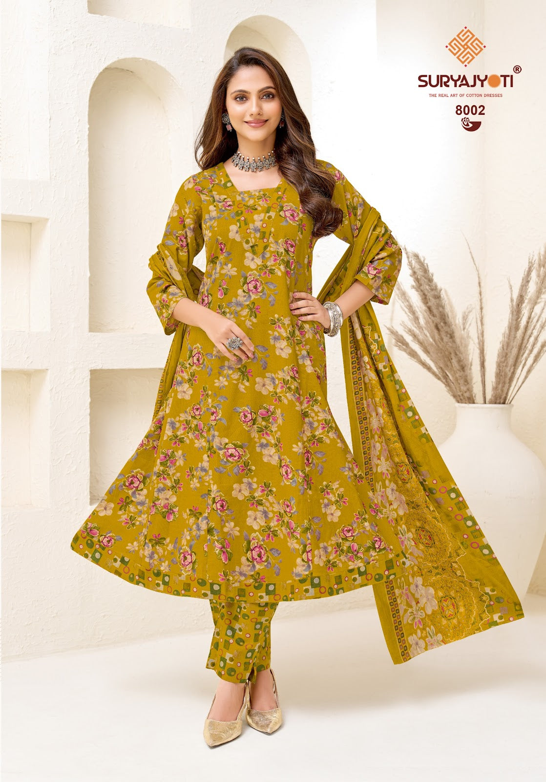 Rashi Vol 8 Suryajyoti Cotton Readymade Anarkali Suits Wholesaler Ahmedabad