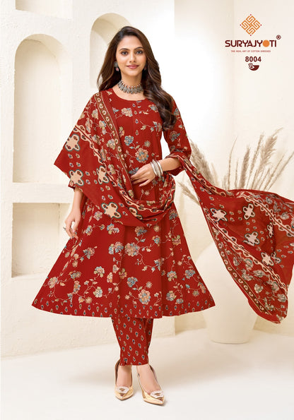 Rashi Vol 8 Suryajyoti Cotton Readymade Anarkali Suits Wholesaler Ahmedabad