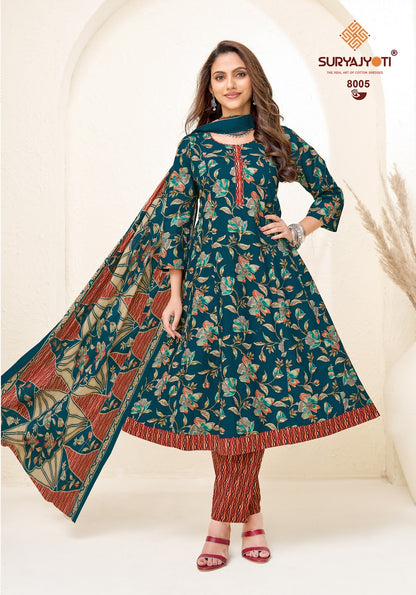 Rashi Vol 8 Suryajyoti Cotton Readymade Anarkali Suits Wholesaler Ahmedabad