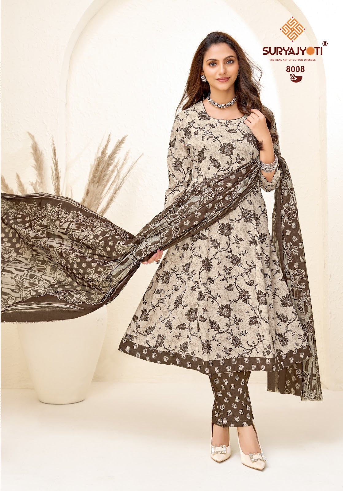 Rashi Vol 8 Suryajyoti Cotton Readymade Anarkali Suits Wholesaler Ahmedabad