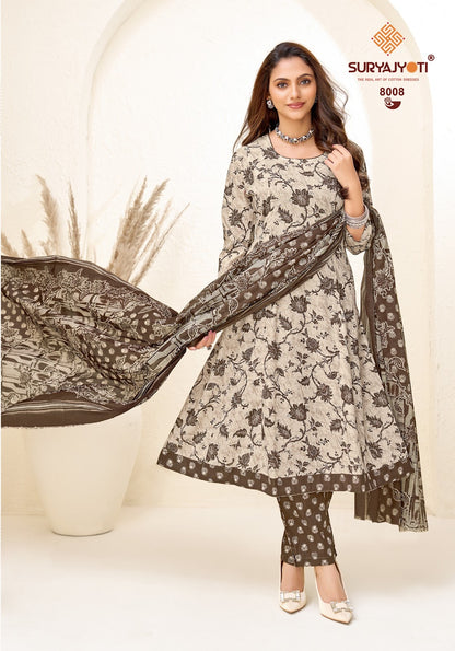 Rashi Vol 8 Suryajyoti Cotton Readymade Anarkali Suits Wholesaler Ahmedabad