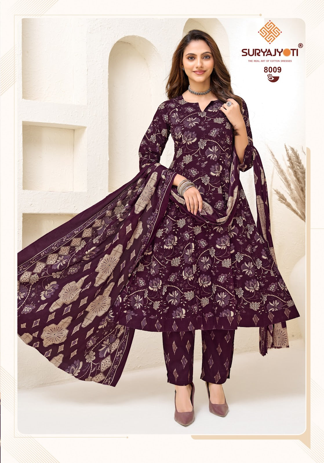 Rashi Vol 8 Suryajyoti Cotton Readymade Anarkali Suits Wholesaler Ahmedabad