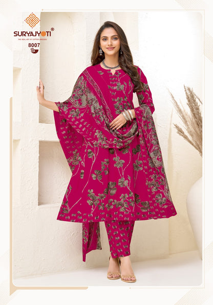Rashi Vol 8 Suryajyoti Cotton Readymade Anarkali Suits Wholesaler Ahmedabad