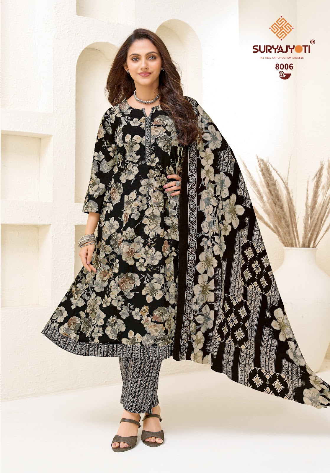 Rashi Vol 8 Suryajyoti Cotton Readymade Anarkali Suits Wholesaler Ahmedabad