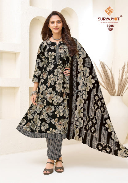 Rashi Vol 8 Suryajyoti Cotton Readymade Anarkali Suits Wholesaler Ahmedabad