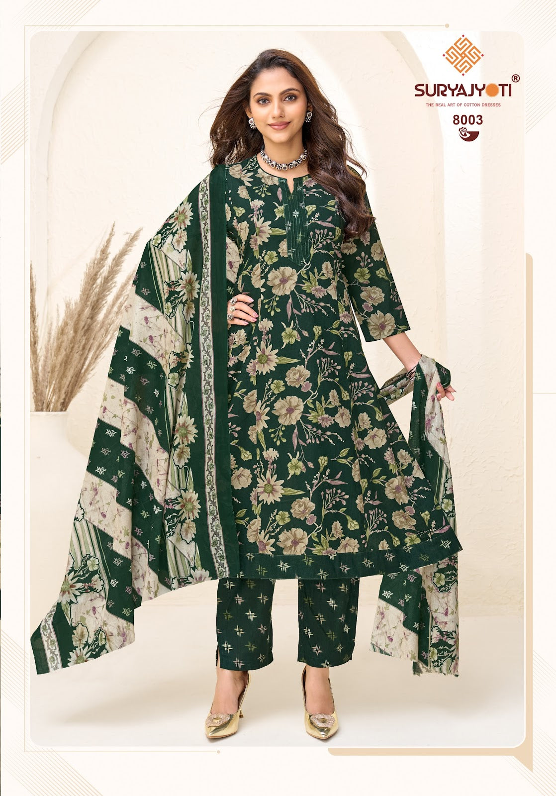 Rashi Vol 8 Suryajyoti Cotton Readymade Anarkali Suits Wholesaler Ahmedabad