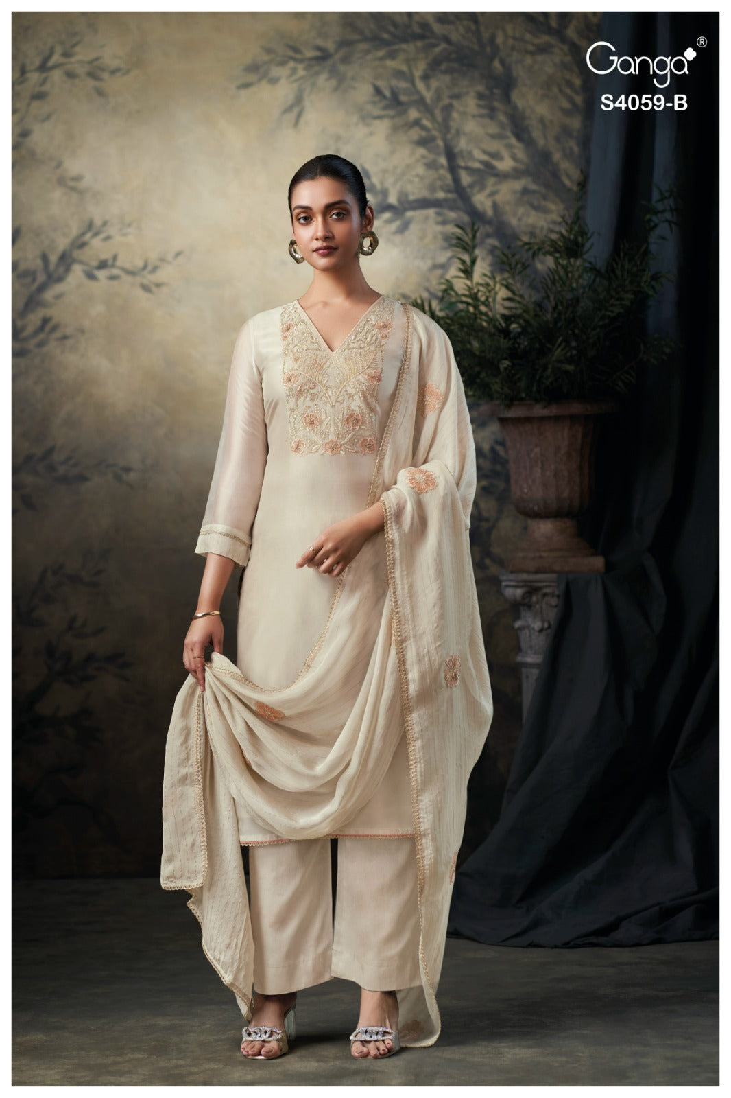 Rashida 4059 Ganga Premium Bemberg Pant Style Suits Exporter Gujarat
