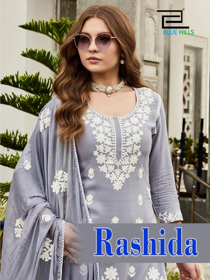 Rashida Blue Hills Rayon 14Kg Readymade Plazzo Style Suits Supplier Gujarat